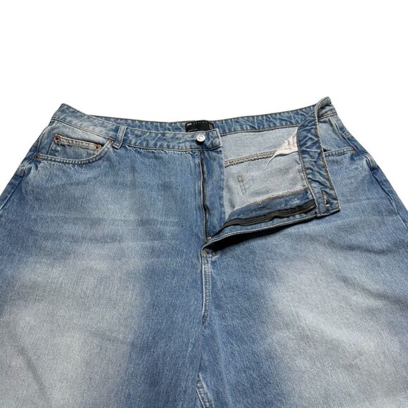 ASOS Design Curve Wide-Leg Blue Denim Jeans Blue US Sz 18 - Picture 3 of 13